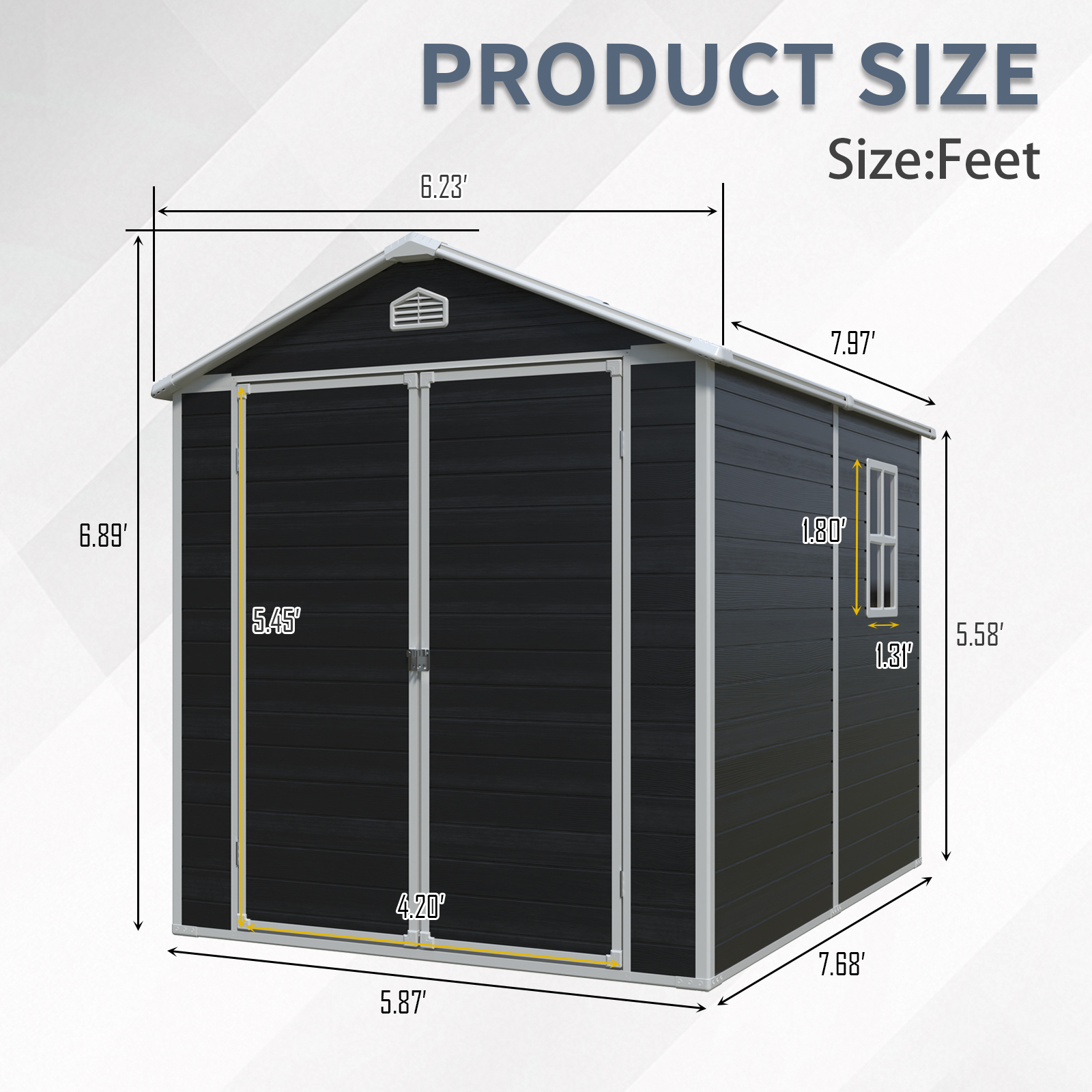 6FT x 8FT Resin Outdoor Storage Shed 6 - BuyStorageShed.com 6FT x 8FT Resin Outdoor Storage Shed