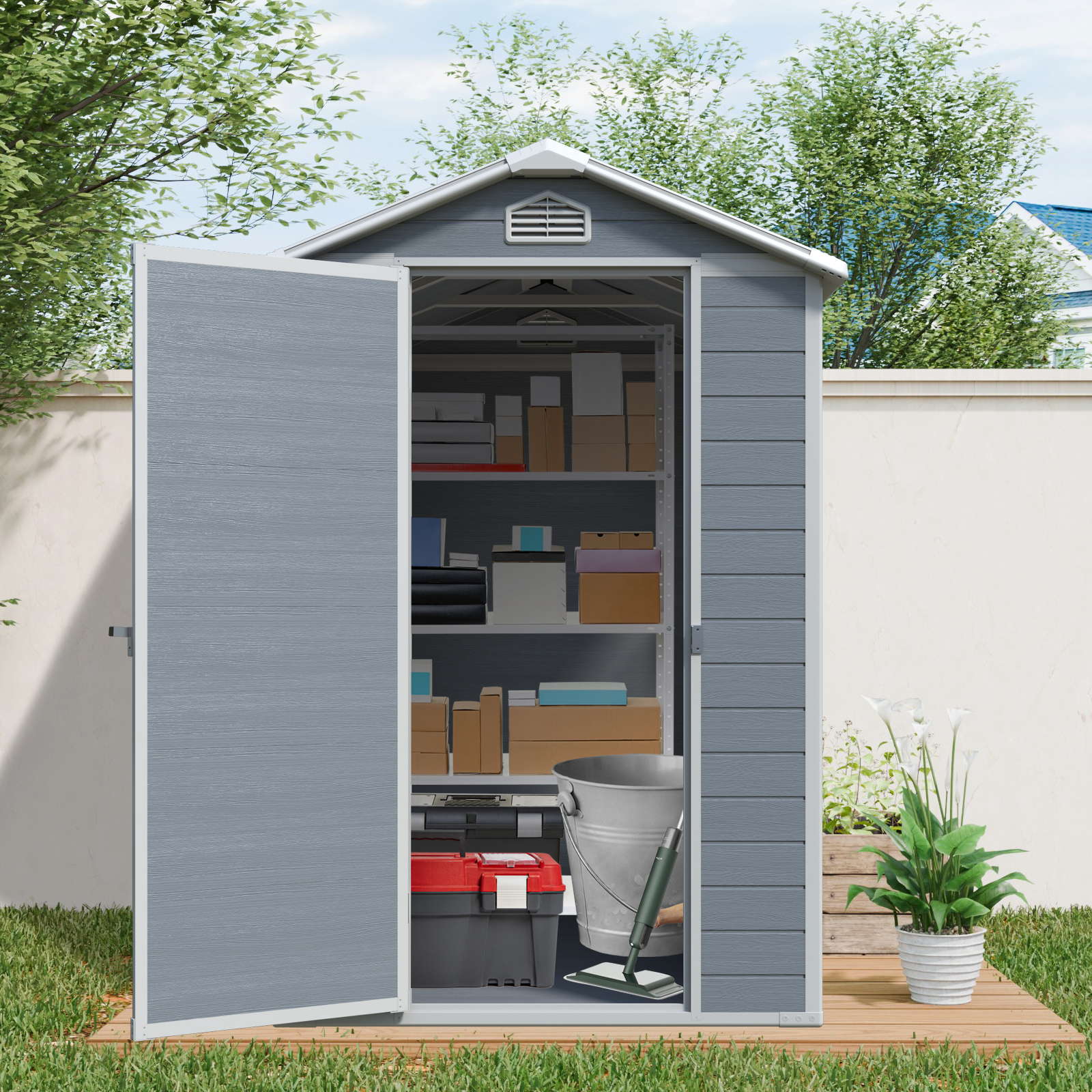 4x6ft Resin Outdoor Storage Shed 5 - BuyStorageShed.com 4x6ft Resin Outdoor Storage Shed