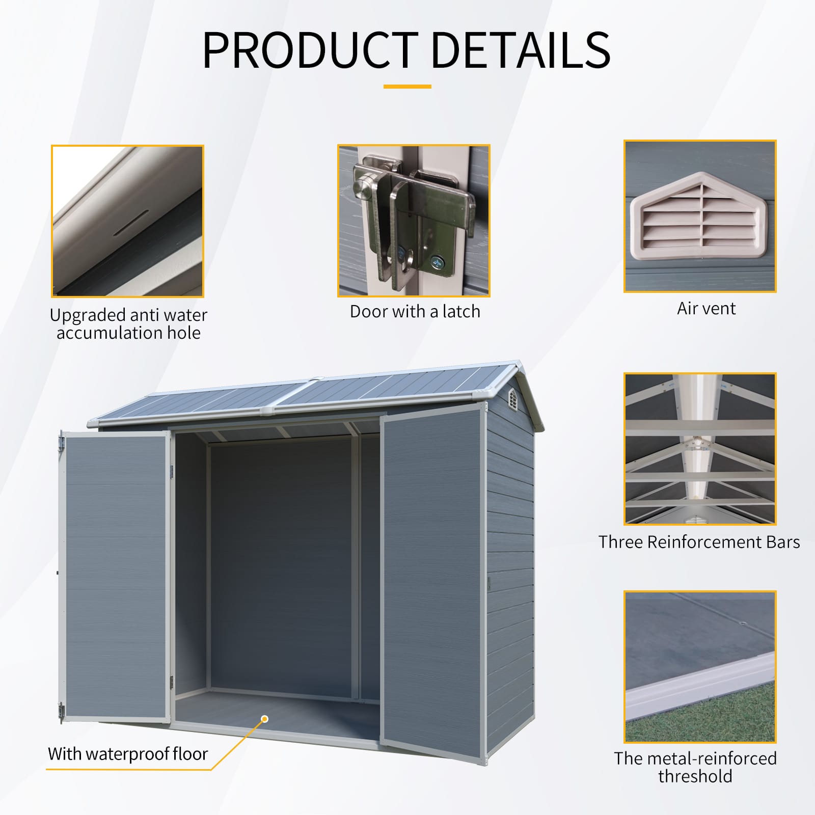 8x4FT Outdoor Storage Shed 6 - BuyStorageShed.com 8x4FT Outdoor Storage Shed