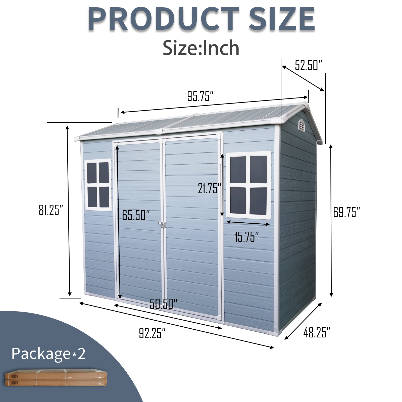 8x4FT Outdoor Storage Shed 4 - BuyStorageShed.com 8x4FT Outdoor Storage Shed