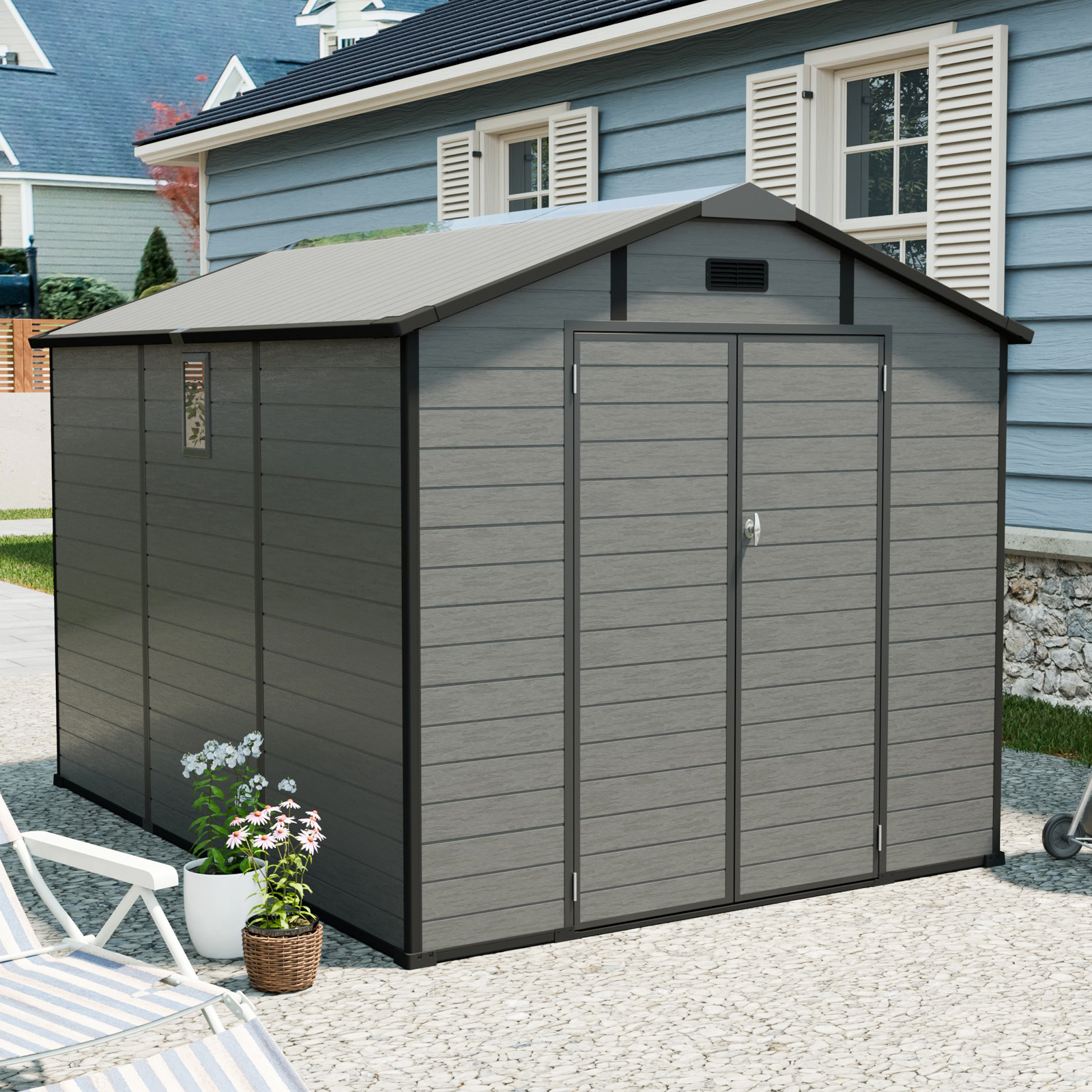 8x10FT Plastic Outdoor Storage Shed 1 - BuyStorageShed.com 8x10FT Plastic Outdoor Storage Shed