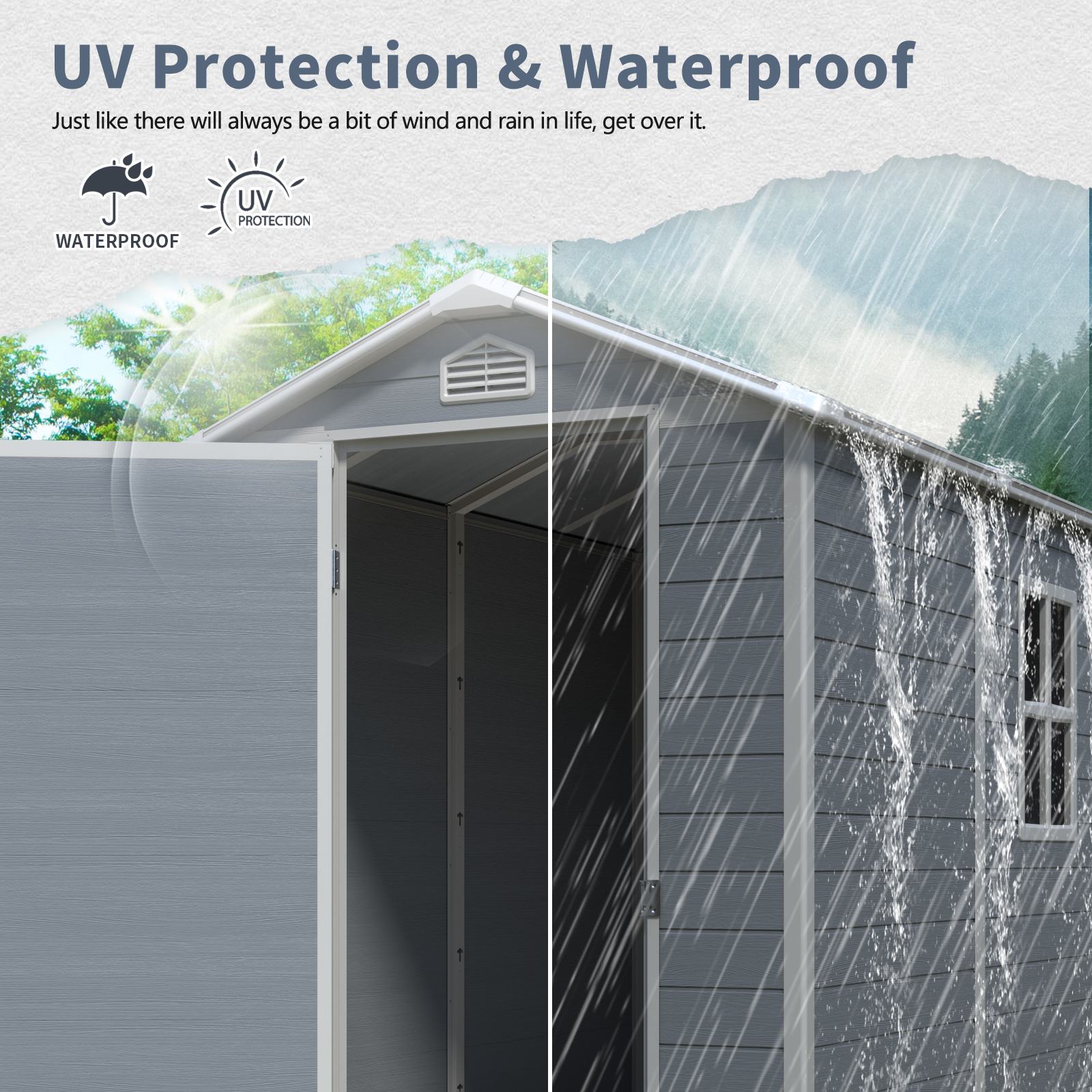 4x6ft Resin Outdoor Storage Shed 7 - BuyStorageShed.com 4x6ft Resin Outdoor Storage Shed