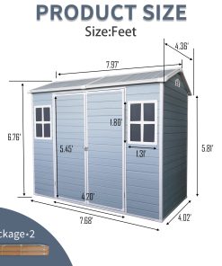 8x4FT Outdoor Storage Shed 12 - BuyStorageShed.com 8x4FT Outdoor Storage Shed