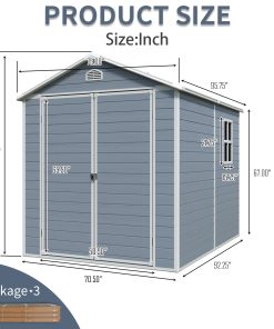 8FT x 6FT Resin Outdoor Storage Shed
