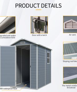 4x6ft Resin Outdoor Storage Shed
