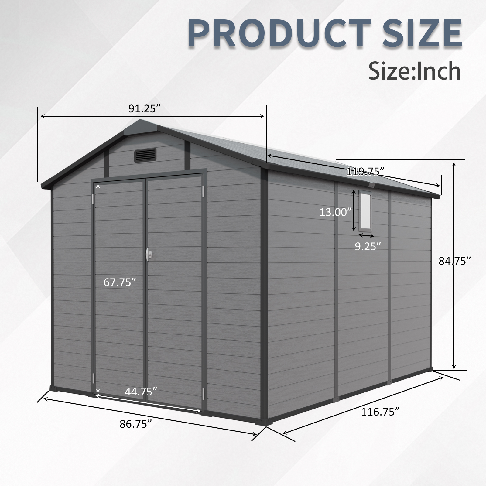 8x10FT Plastic Outdoor Storage Shed 6 - BuyStorageShed.com 8x10FT Plastic Outdoor Storage Shed