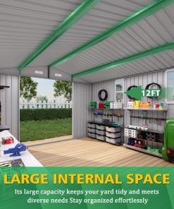 10x12FT Large Metal Outdoor Storage Shed 26 - BuyStorageShed.com 10x12FT Large Metal Outdoor Storage Shed