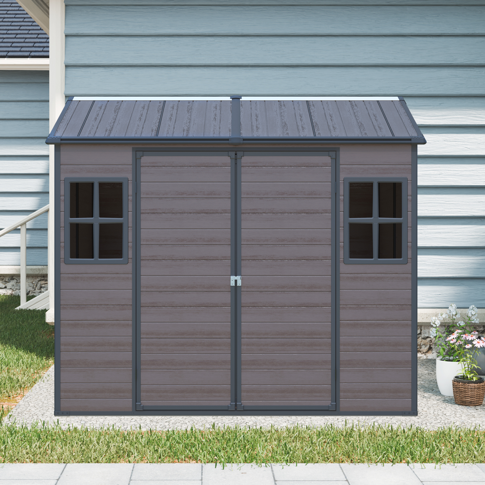 8x6 Ft Resin Outdoor Storage Shed 1 - BuyStorageShed.com 8x6 Ft Resin Outdoor Storage Shed