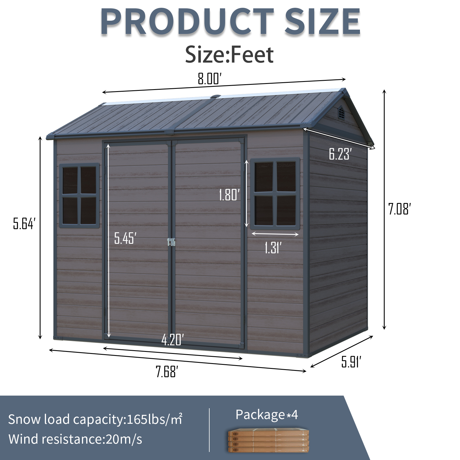 8x6 Ft Resin Outdoor Storage Shed 5 - BuyStorageShed.com 8x6 Ft Resin Outdoor Storage Shed