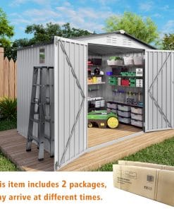 8x6 Ft Metal Outdoor Garden Storage Shed