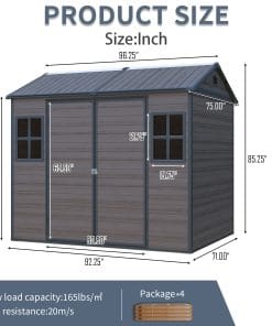 8x6 Ft Resin Outdoor Storage Shed 11 - BuyStorageShed.com 8x6 Ft Resin Outdoor Storage Shed