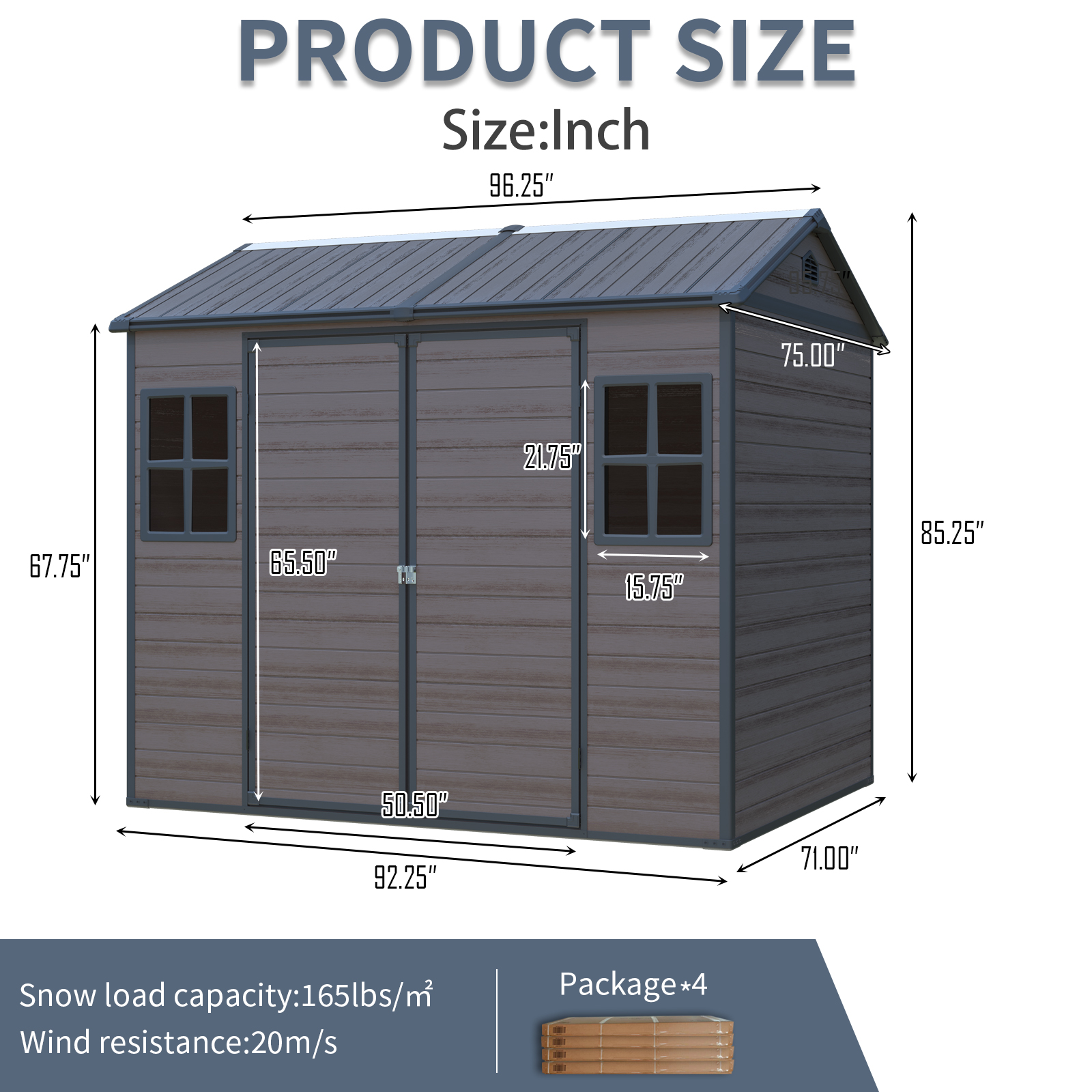 8x6 Ft Resin Outdoor Storage Shed 4 - BuyStorageShed.com 8x6 Ft Resin Outdoor Storage Shed