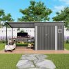 12x4FT Metal Lean To Shed With Pergola
