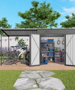 12x4FT Metal Lean To Shed With Pergola