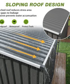 12x4FT Metal Lean To Shed With Pergola