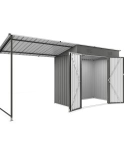 12x4FT Metal Lean To Shed With Pergola