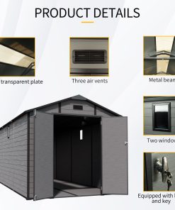 8x14 FT Plastic Outdoor Storage Shed