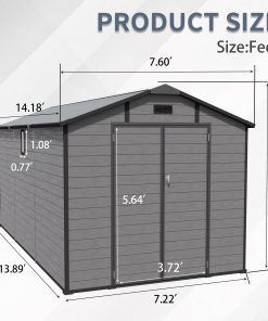 8x14 FT Plastic Outdoor Storage Shed