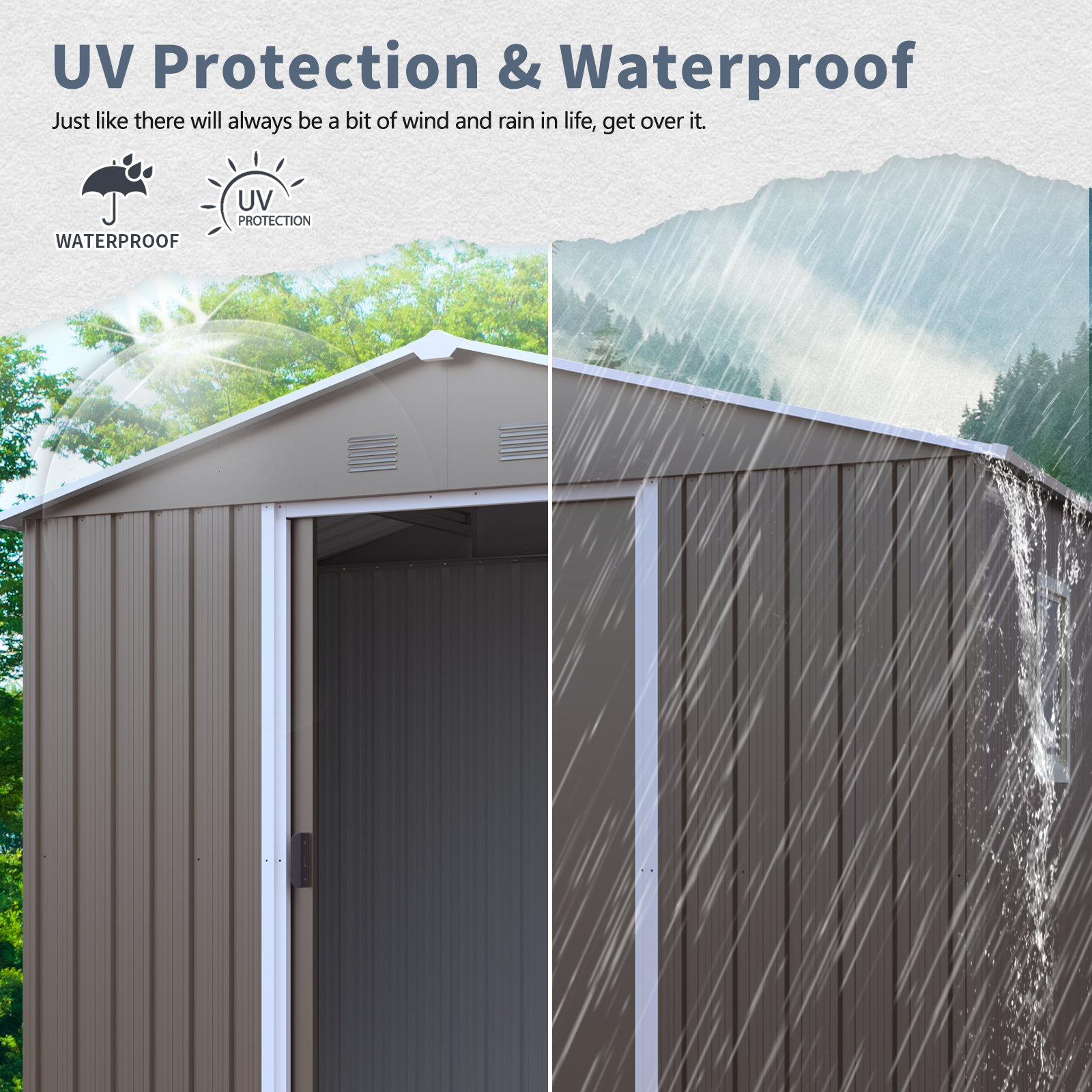 8 x 4ft Outdoor Metal Storage Shed