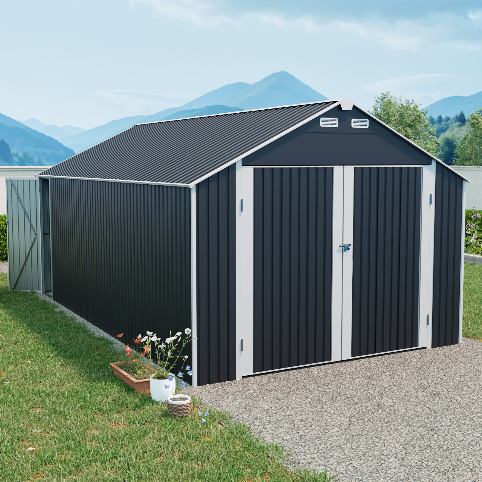 12×20 FT Metal Outdoor Storage Shed