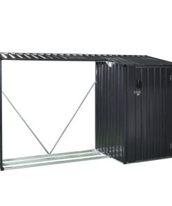 3x8ft Outdoor Metal Firewood Shed