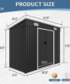 8x4FT Galvanized Steel Shed