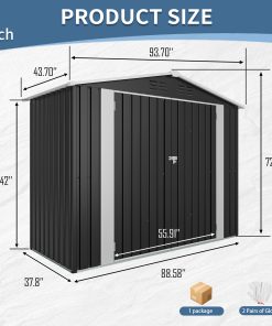 8FT x 4FT Outdoor Metal Storage Shed