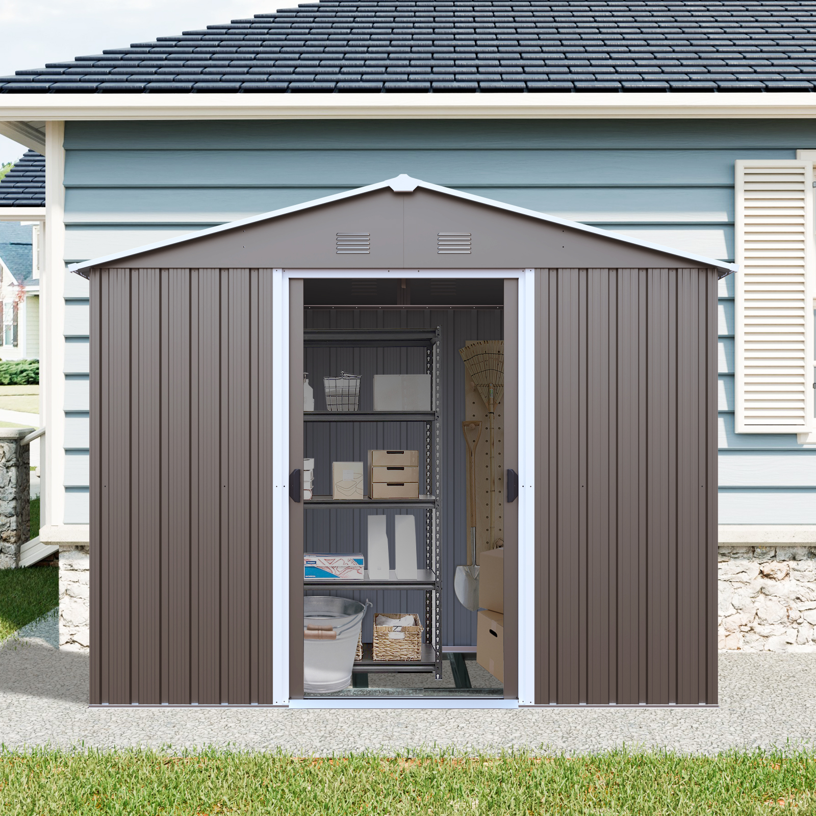 8 x 4ft Outdoor Metal Storage Shed