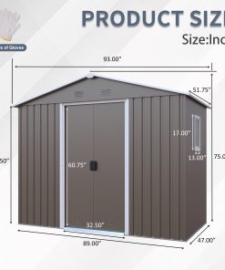 8 x 4ft Outdoor Metal Storage Shed