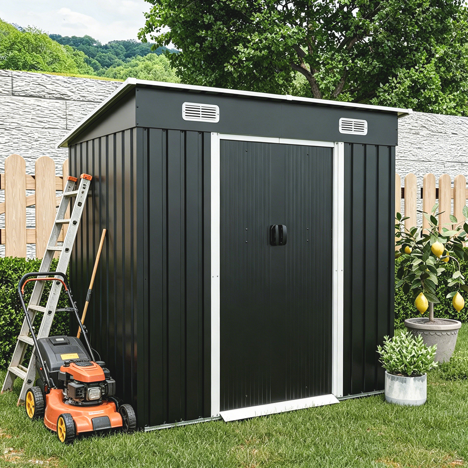 6x4FT Galvanized Steel Shed