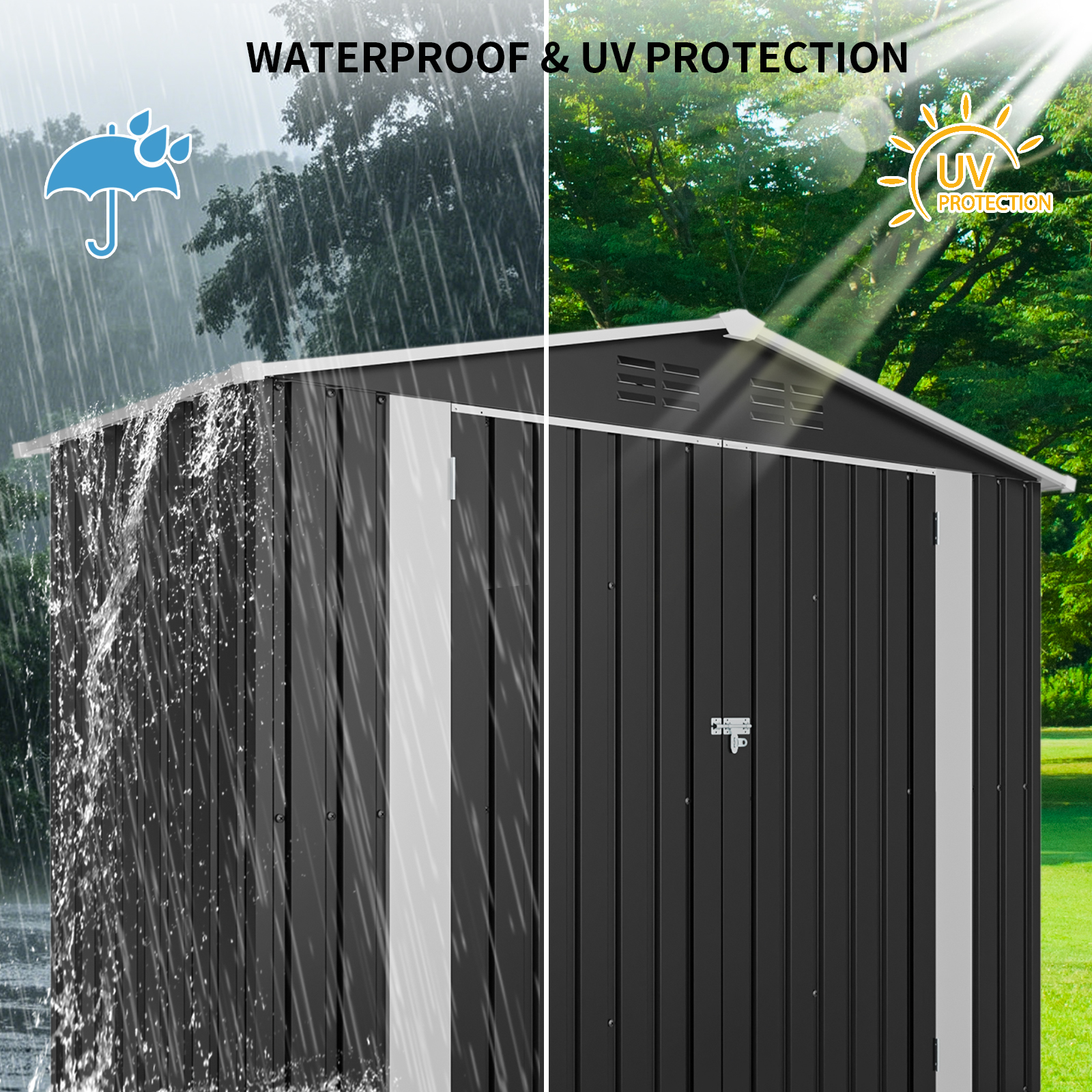 8FT x 4FT Outdoor Metal Storage Shed