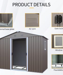 8 x 4ft Outdoor Metal Storage Shed