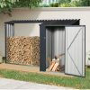 3x8ft Outdoor Metal Firewood Shed