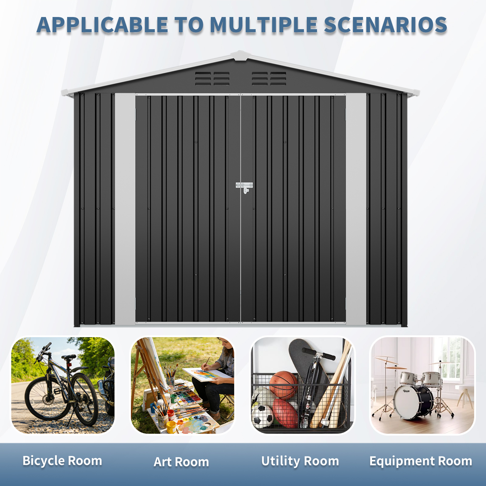 8FT x 4FT Outdoor Metal Storage Shed