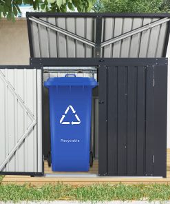 Garbage Bin Shed Stores 2 Trash Cans