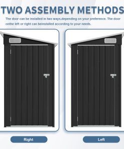 4x8 FT Galvanized Steel Outdoor Storage Shed