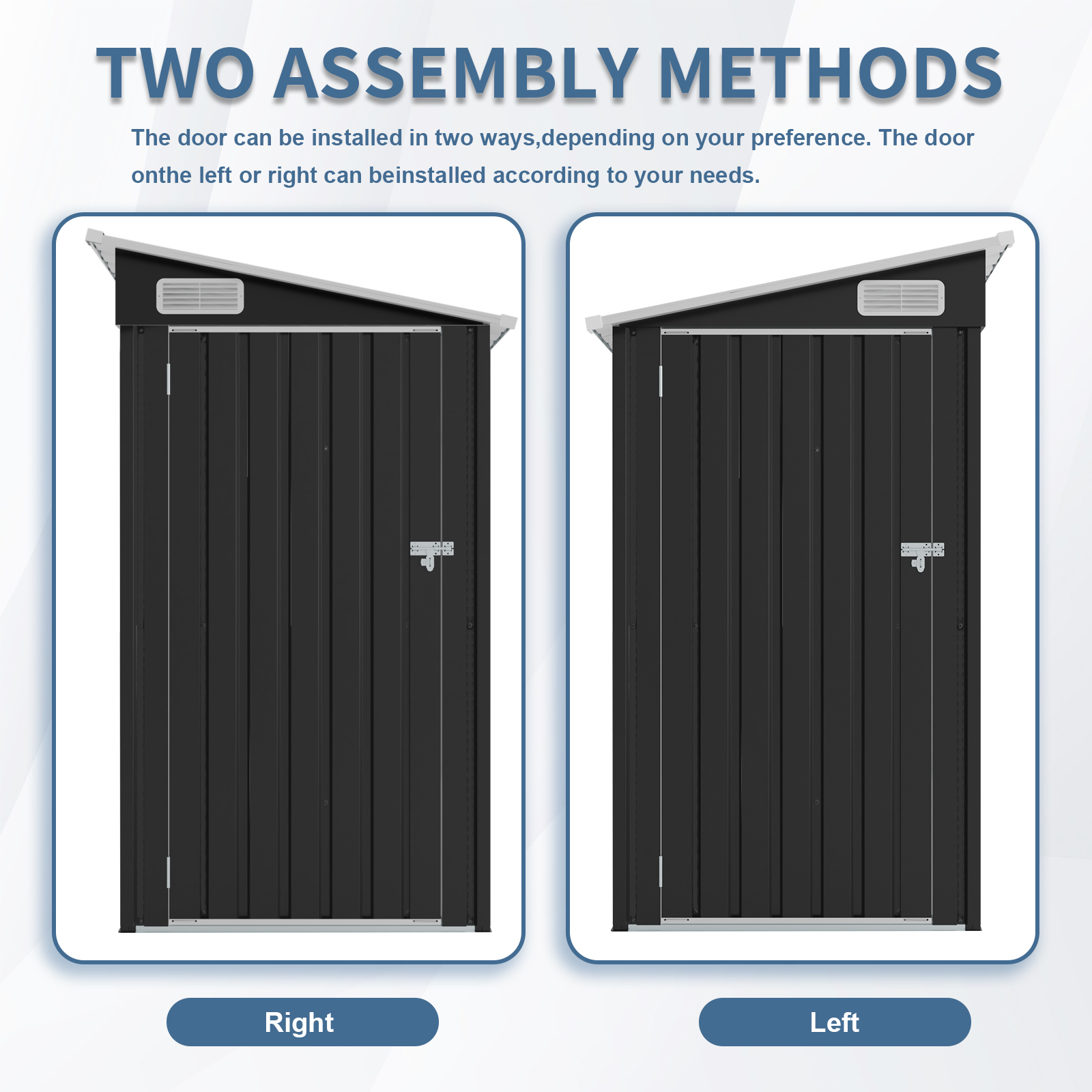 4x8 FT Galvanized Steel Outdoor Storage Shed