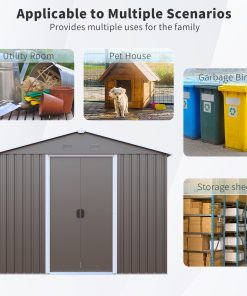 8 x 4ft Outdoor Metal Storage Shed