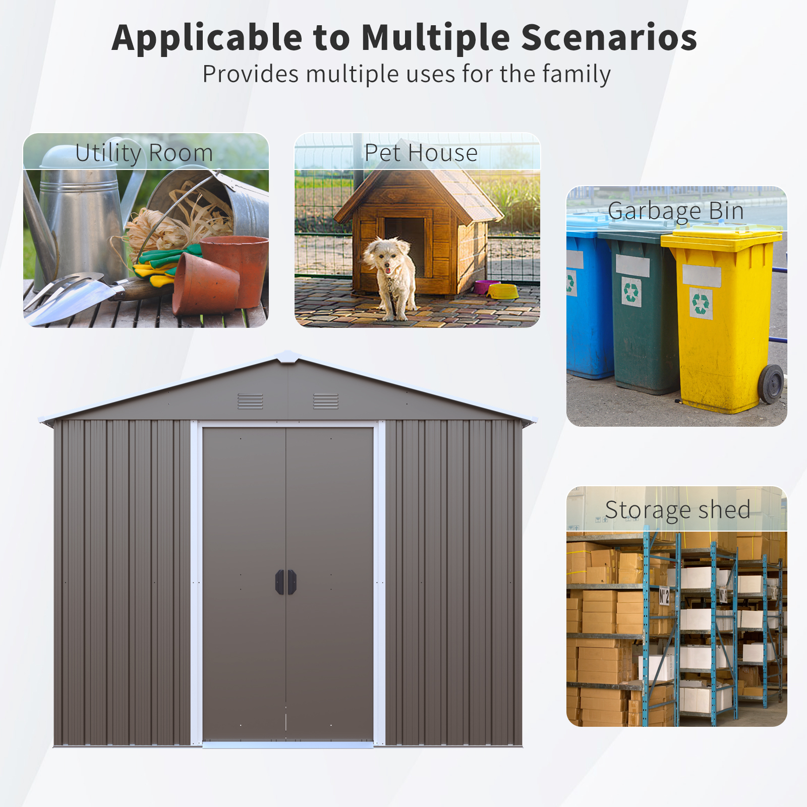 8 x 4ft Outdoor Metal Storage Shed