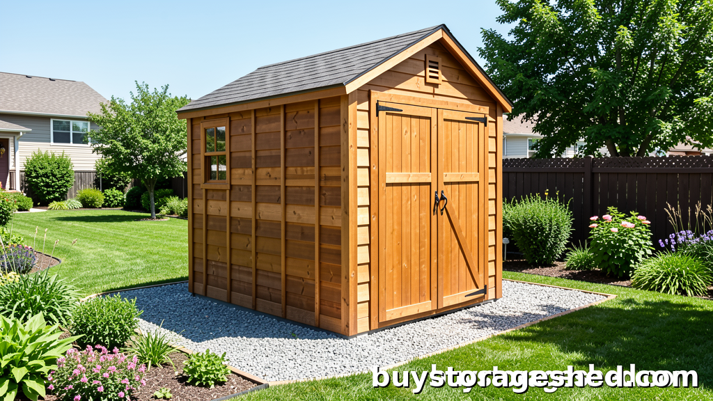 8x10 Storage Shed in backyard - buystorageshed.com
