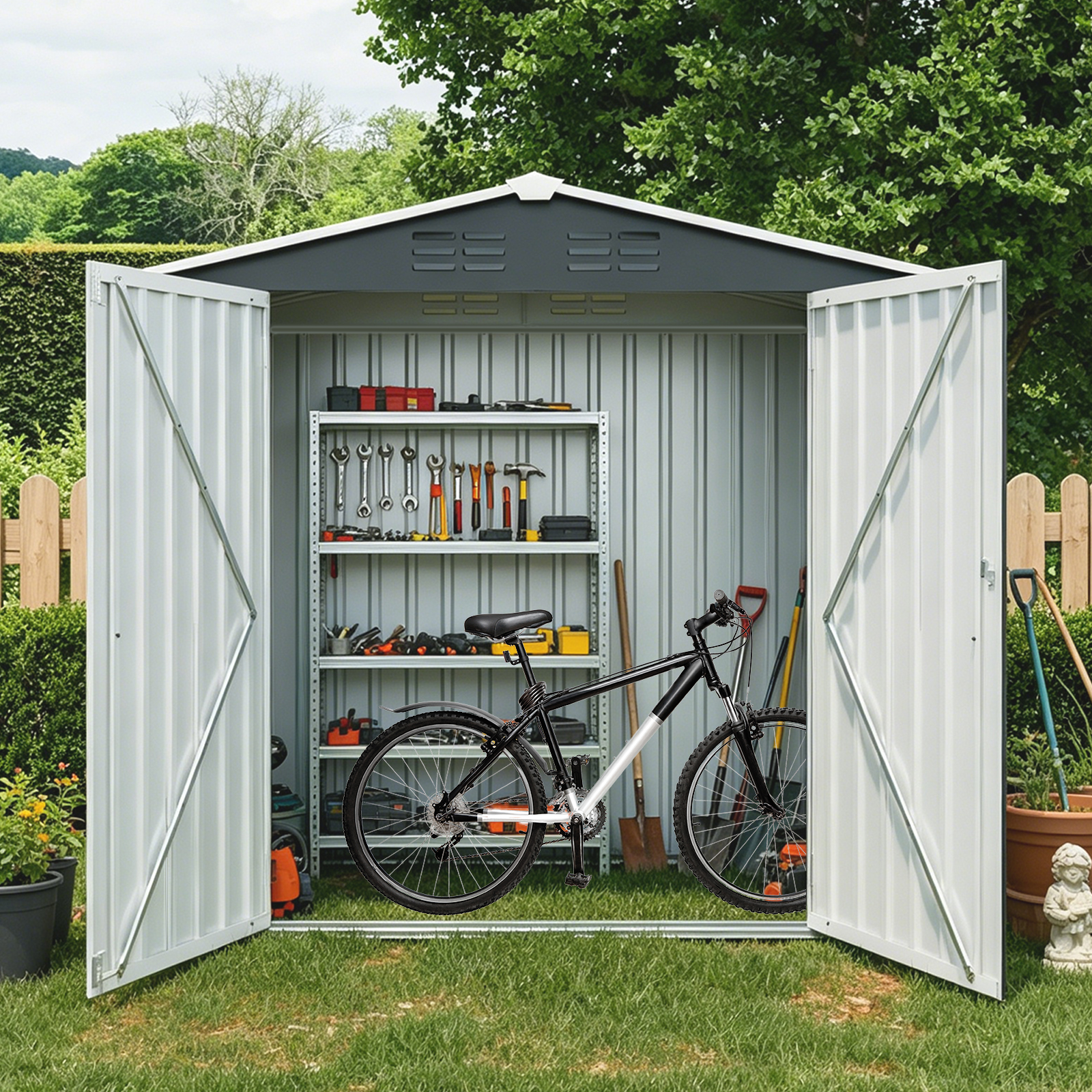 8FT x 4FT Outdoor Metal Storage Shed