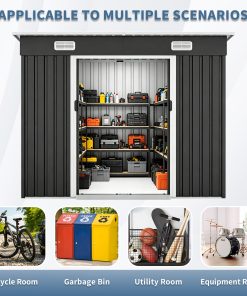 8x4FT Galvanized Steel Shed