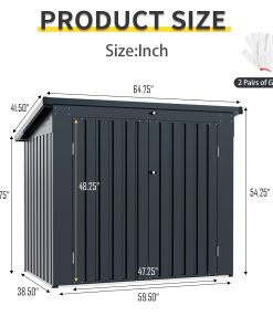 Garbage Bin Shed Stores 2 Trash Cans