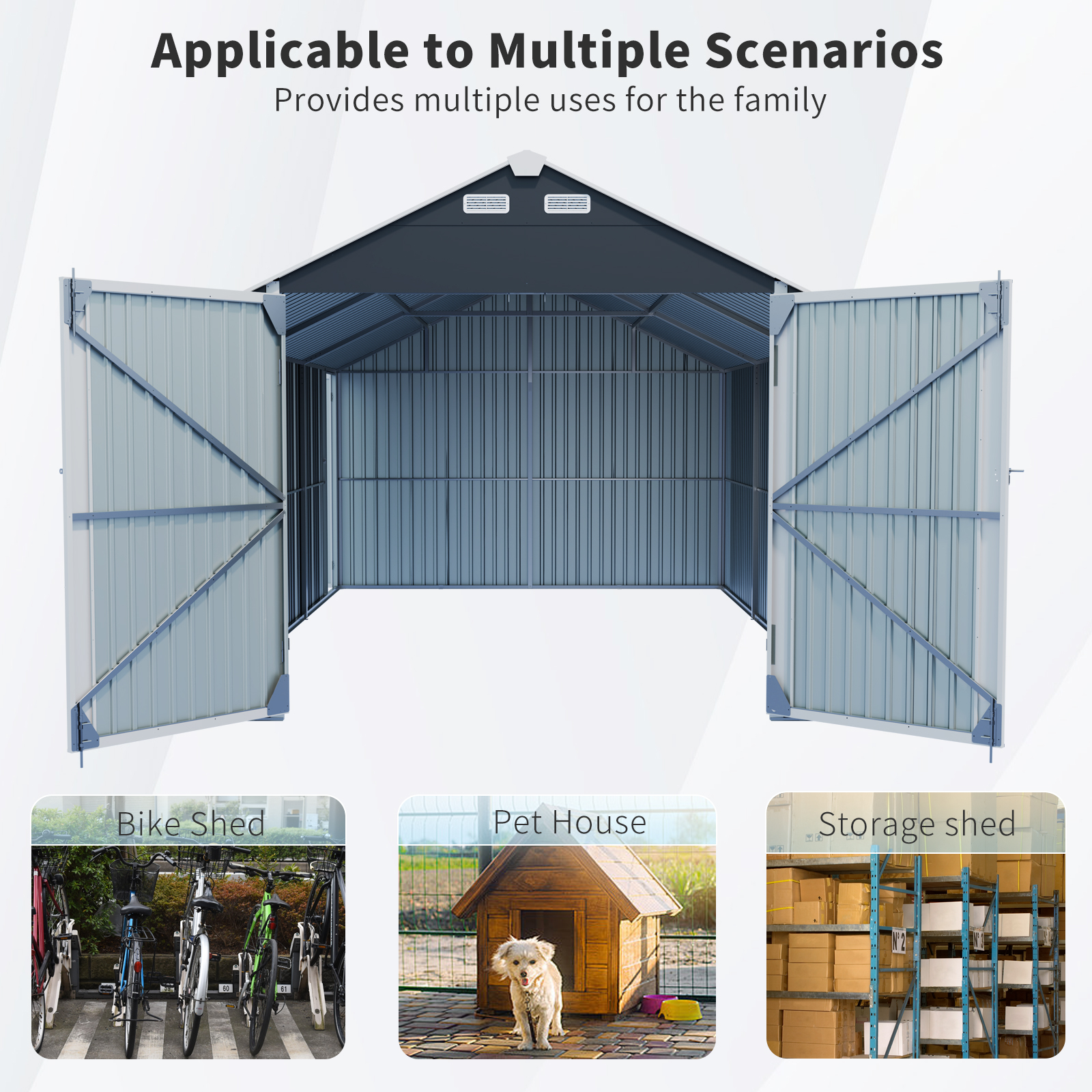 12×20 FT Metal Outdoor Storage Shed