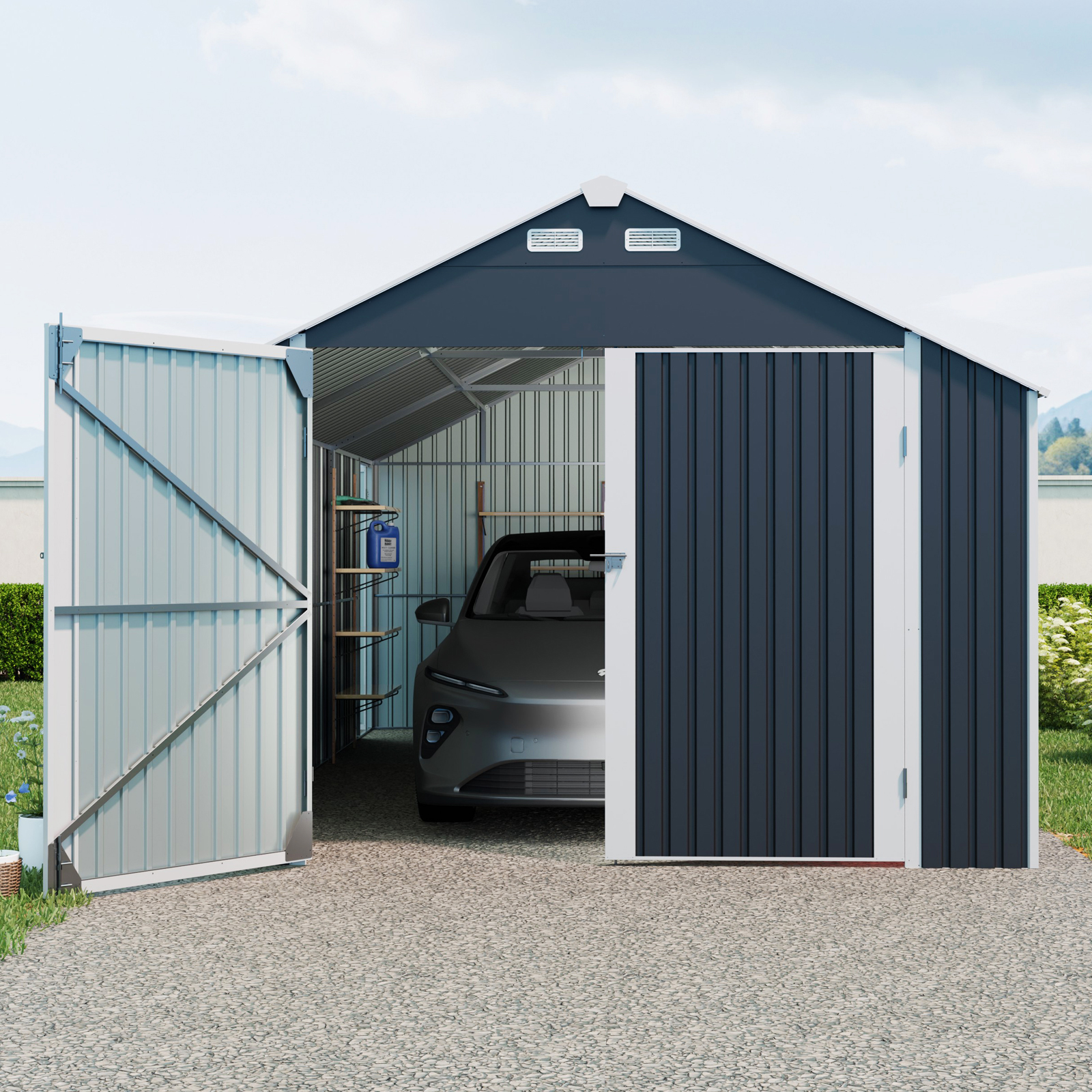 12×20 FT Metal Outdoor Storage Shed