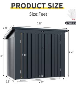 Garbage Bin Shed Stores 2 Trash Cans