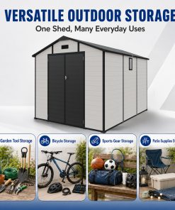 8x10 FT Plastic Outdoor Storage Shed