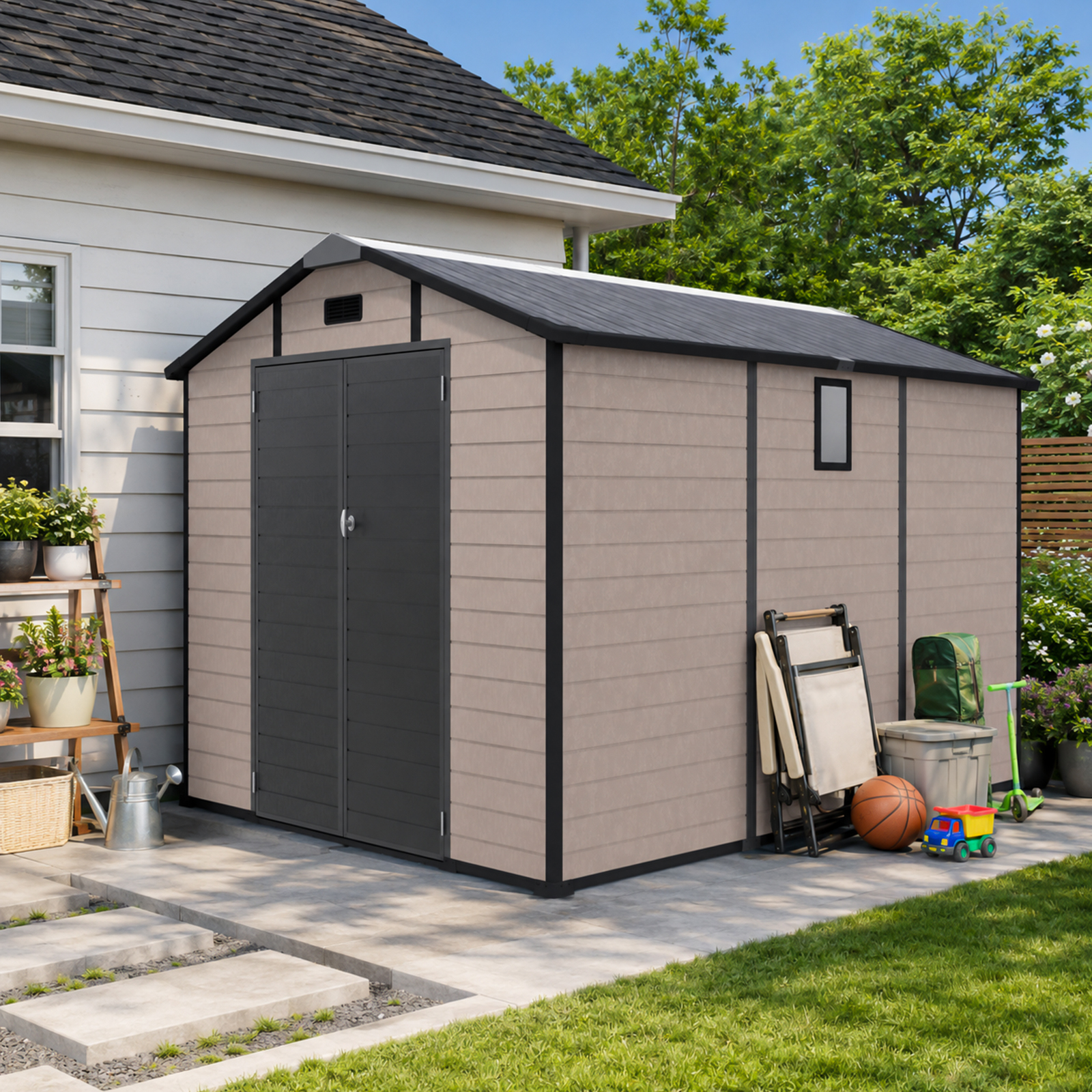 8x10 FT Plastic Outdoor Storage Shed