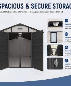 8x10 FT Plastic Outdoor Storage Shed