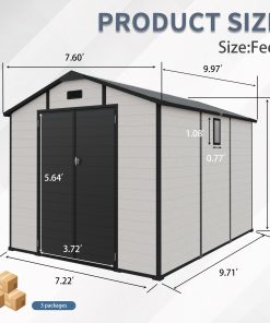 8x10 FT Plastic Outdoor Storage Shed